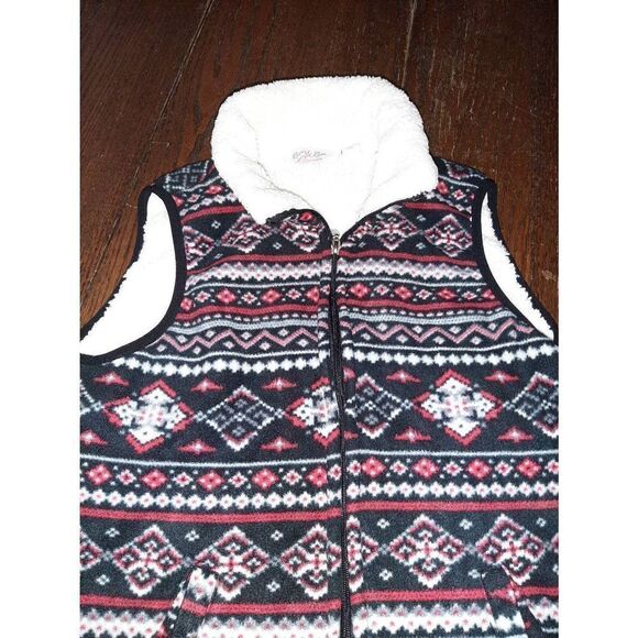 Small River & Rose Sleeveless Full Zip Vest Red Black White Grey with Pockets - Picture 3 of 5